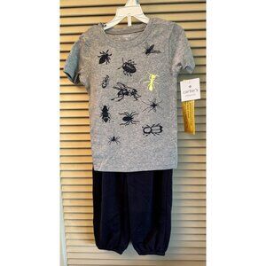 Carter’s Toddler Boys 2pc Jogger Pant Set with T-Shirt Bugs and Insects 5T NWT